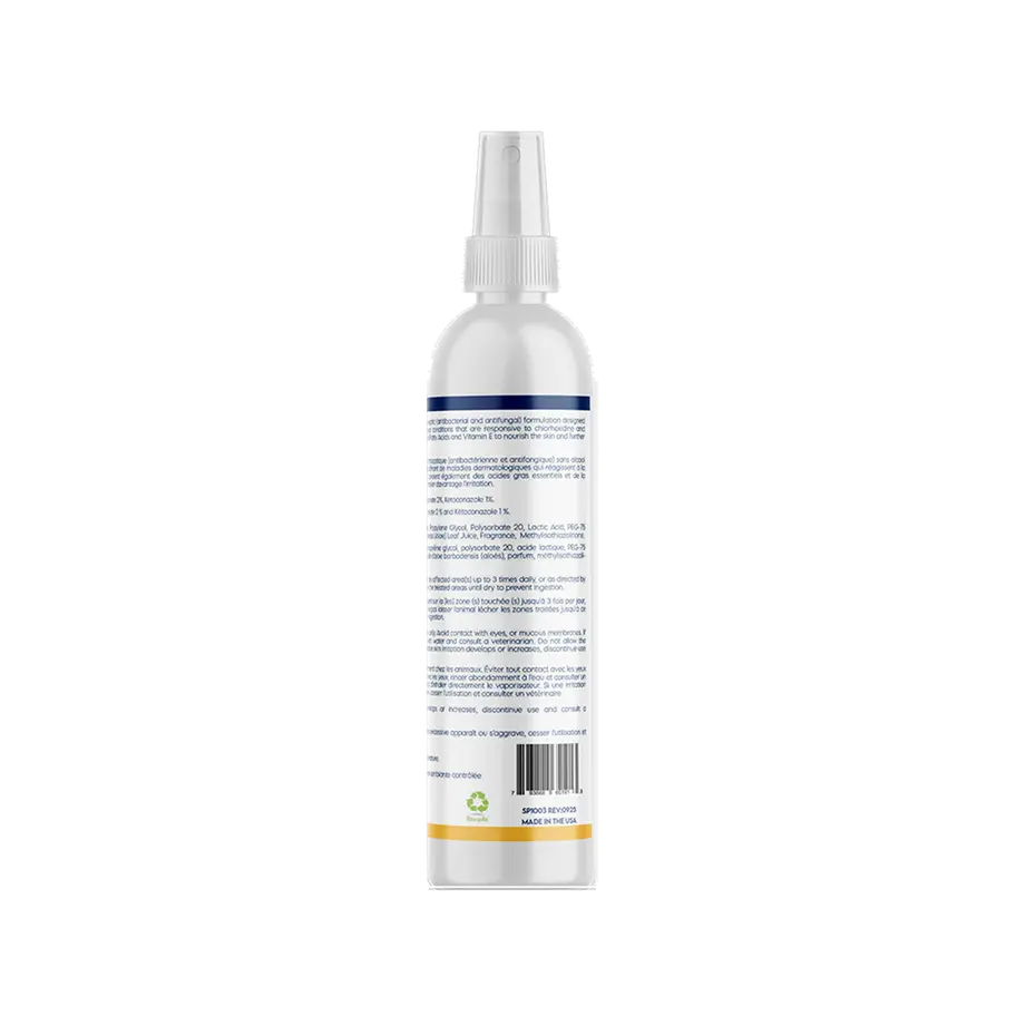 גב בקבוק Swederma Keto-C Spray עם רשימת רכיבים והוראות שימוש, 237 מ״ל, צילום האריזה על רקע שקוף
