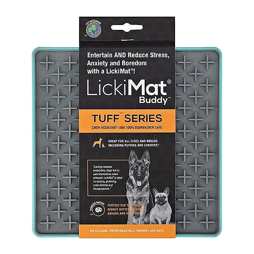 משטח ליקוק מרובע Tuff Buddy לכלבים עם בליטות במרקמים שונים