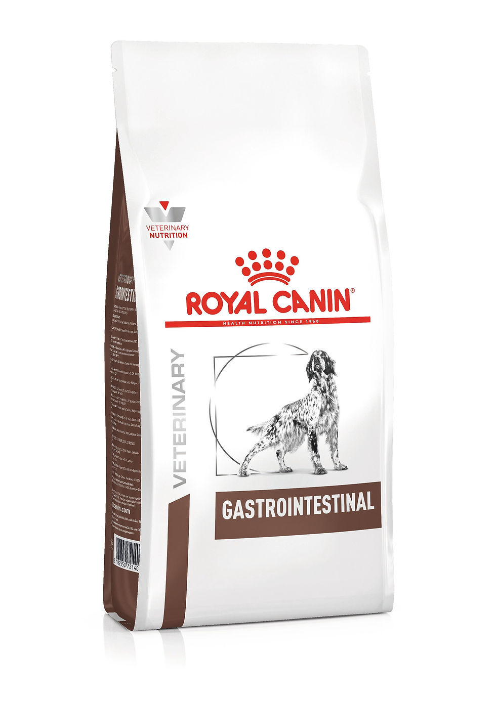 שק מזון רפואי Royal Canin Gastrointestinal לכלבים, חזית וצד האריזה