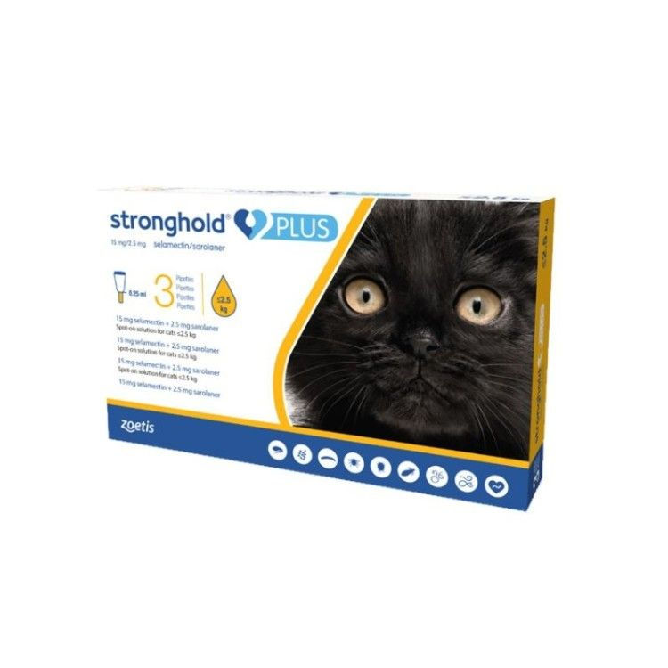 צילום נוסף של אריזת Stronghold Plus לחתולים עד 2.5 ק״ג