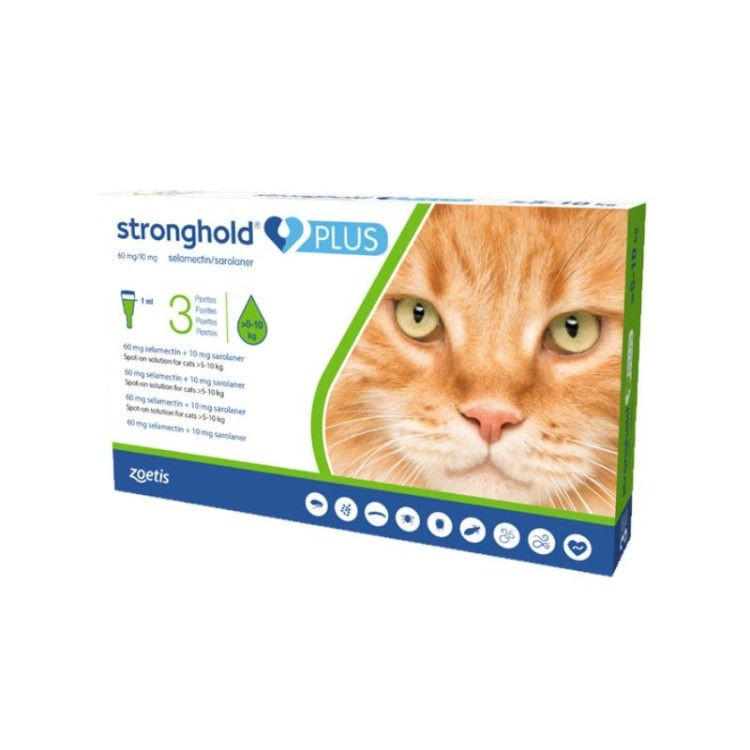 צילום נוסף של אריזת Stronghold Plus לחתולים 5–10 ק״ג