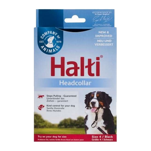 קולר ראש שחור לכלבים Halti Headcollar במידה 4