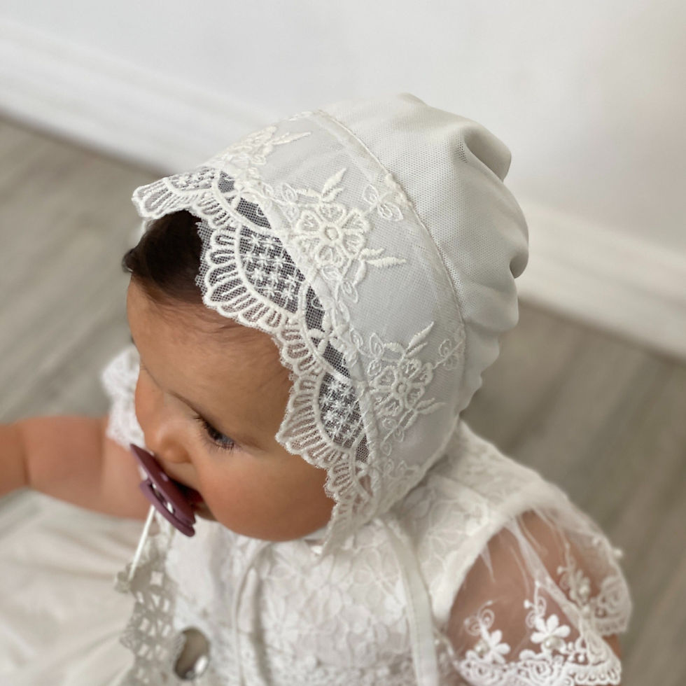 Miniatura: Gorrito de Bautizo Encaje Amelie