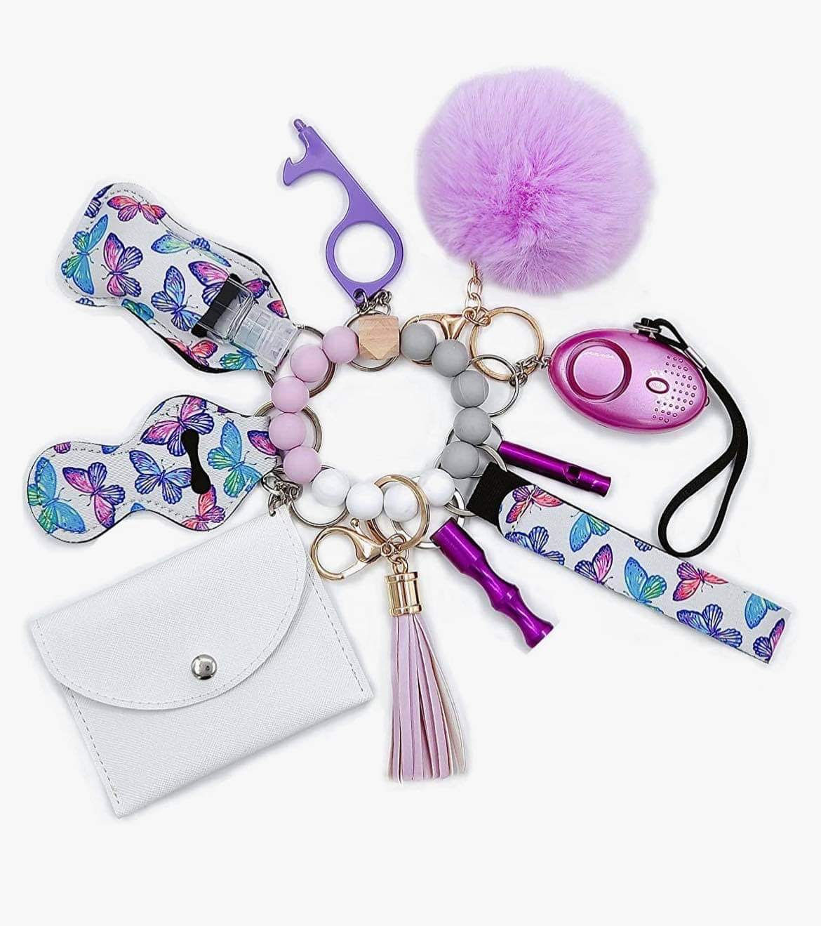 Women Safety Keychain Set (Light Purple 3)