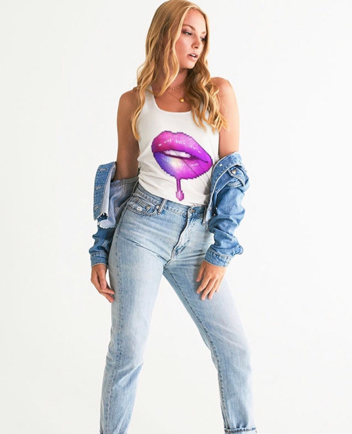 GALAXY GLOSSY LIPS Tank Top
