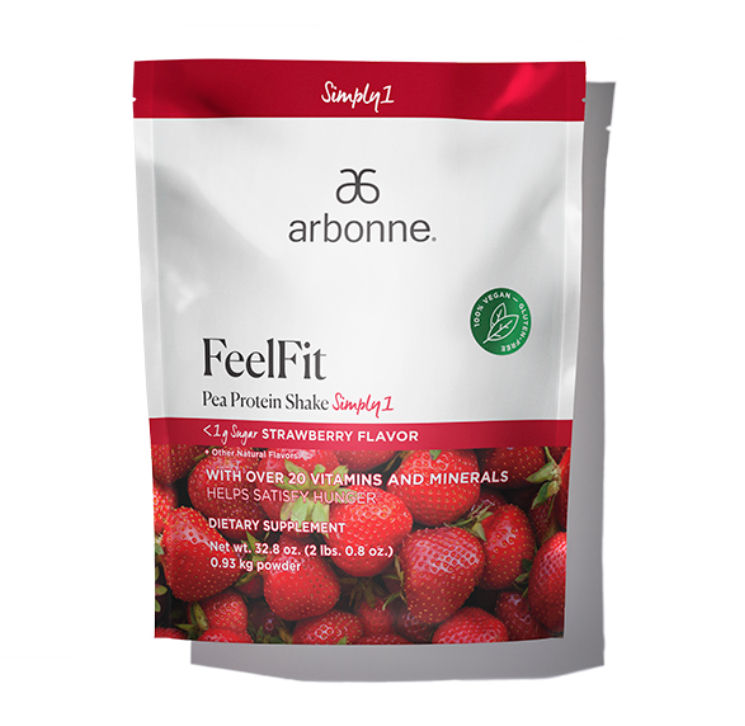 FeelFit Pea Protein Shake Simply1 - Strawberry Flavor