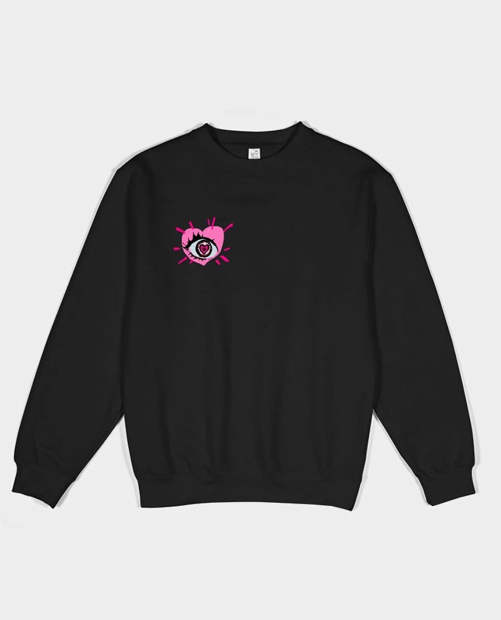 Thumbnail: Pink Heart Eyes Crewneck Sweatshirt