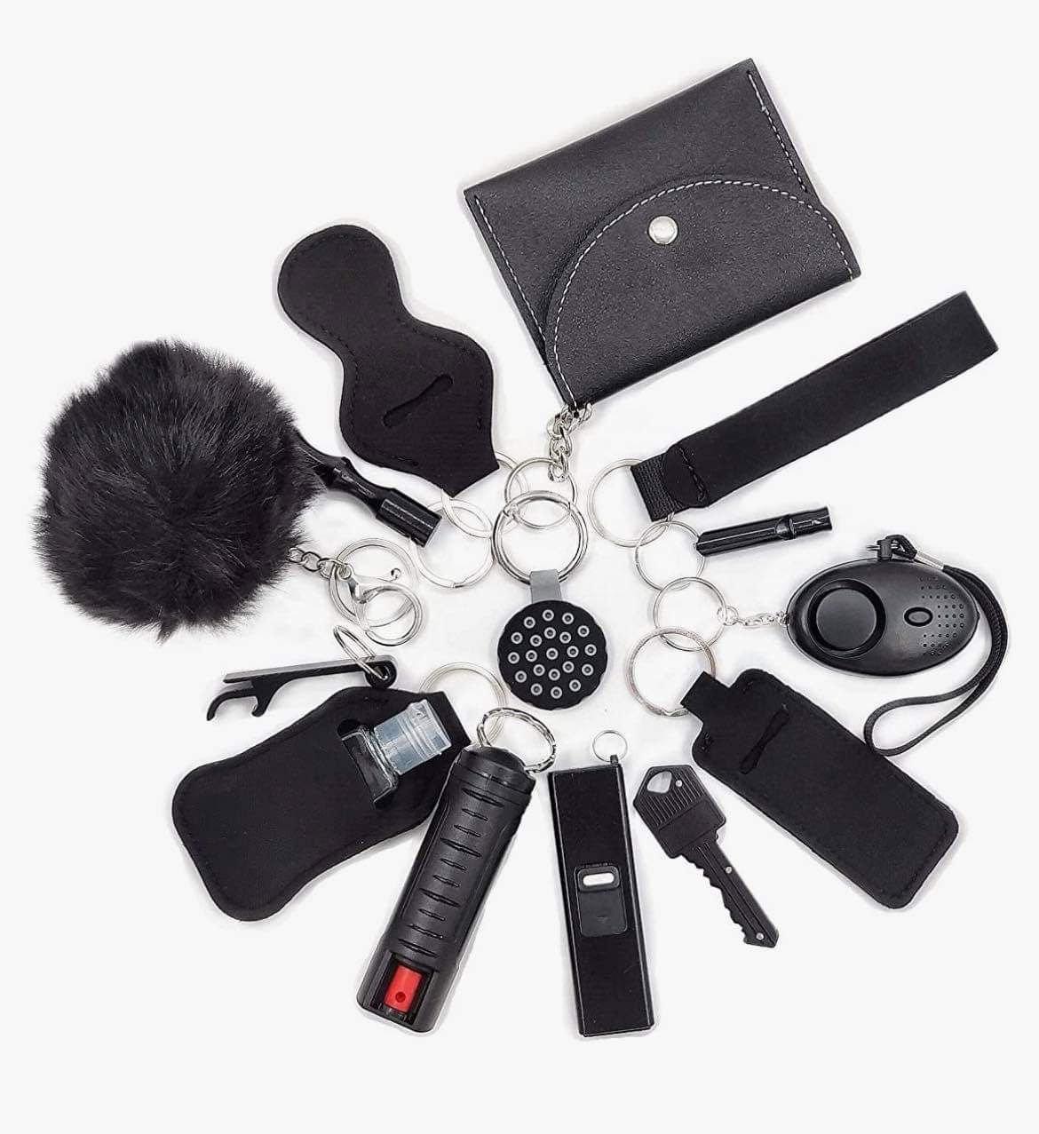 Women Safety Keychain Set (Black 3)
