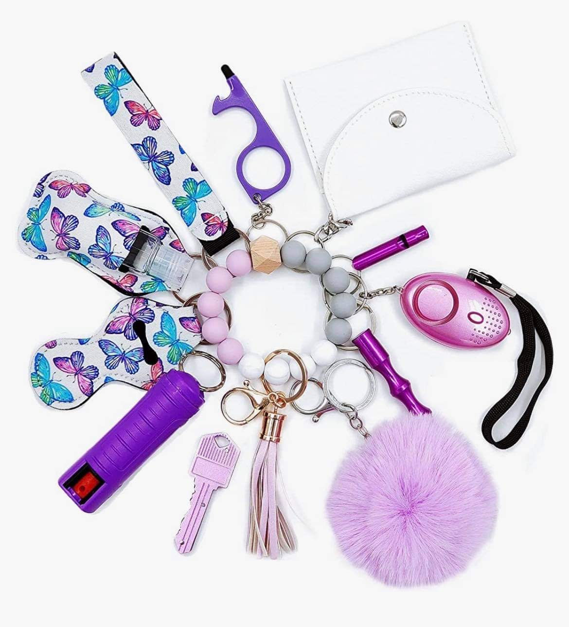 Women Safety Keychain Set (Light Purple 5)