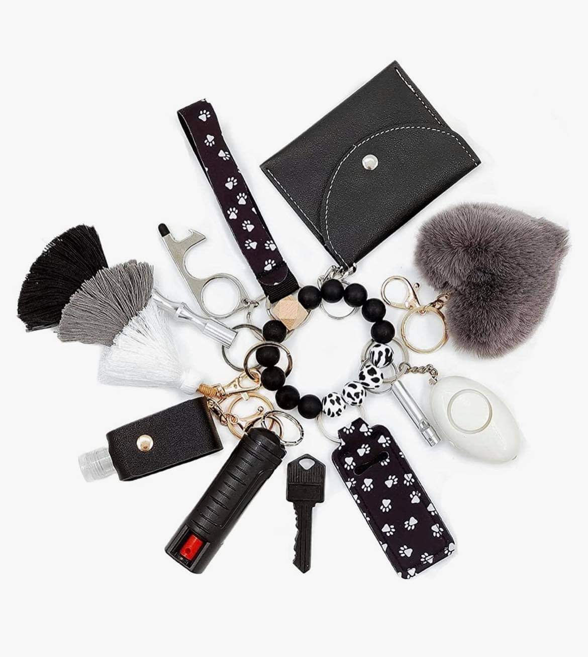 Women Safety Keychain Set (Gray Paws)