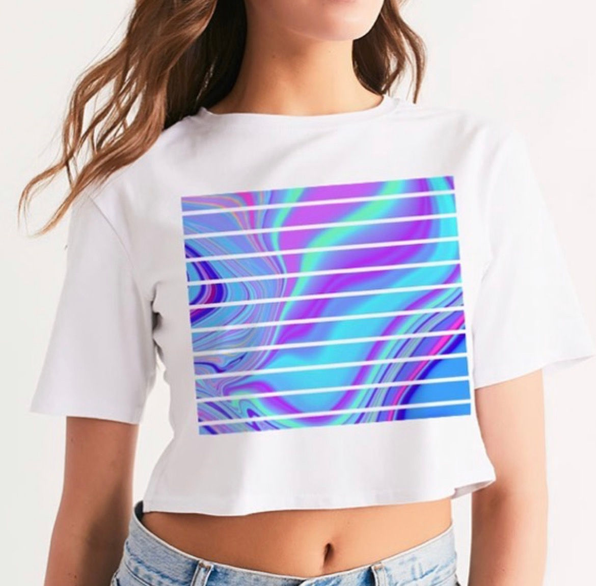 MYSTICAL ABSTRACT Cropped Graphic Tee