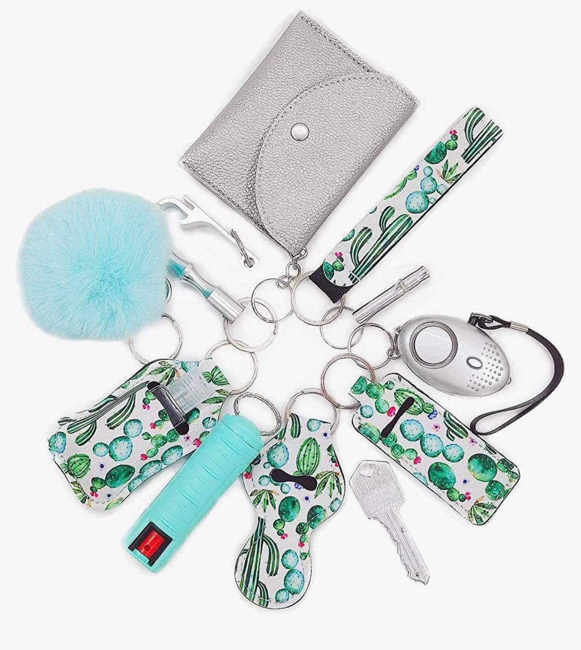 Women Safety Keychain Set (Mint Green 3)