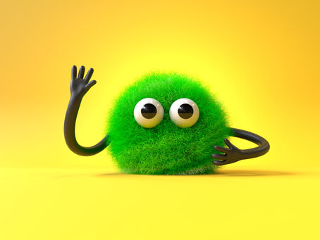 a fluffy creature waving