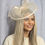 Thumbnail: Champagne mesh Fascinator with coque feathers - Designers J Bees Millinery 28022