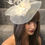 Thumbnail: Ivory mesh Fascinator band with rhinestone crystals 070525