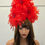 Thumbnail: Fabulous Red Ascot Fascinator with 2 quills on a band 090125