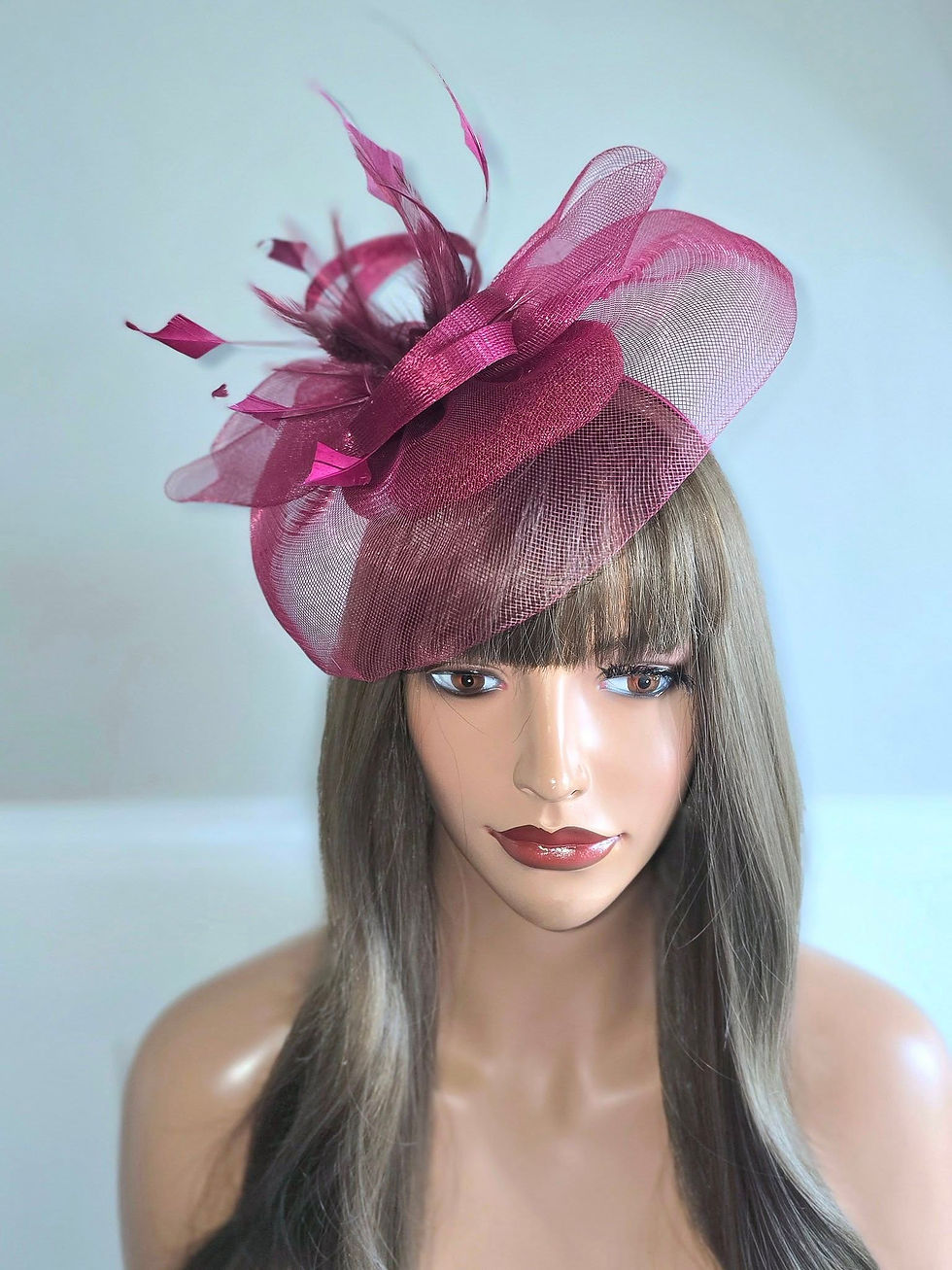 Mesh Fascinator mounted on to a small smartie shaped base on a band 270425