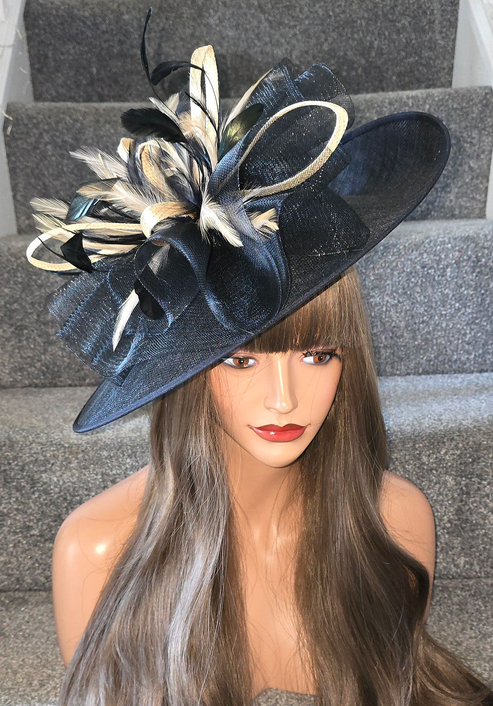 Thumbnail: Black & pale Gold Hatinator Hat on a band 300526