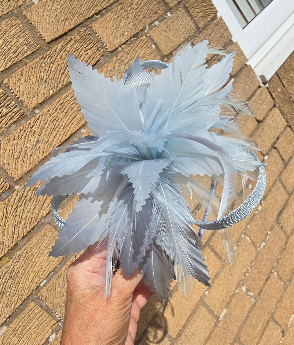 Thumbnail: Pale Blue Fascinator on a band 270326