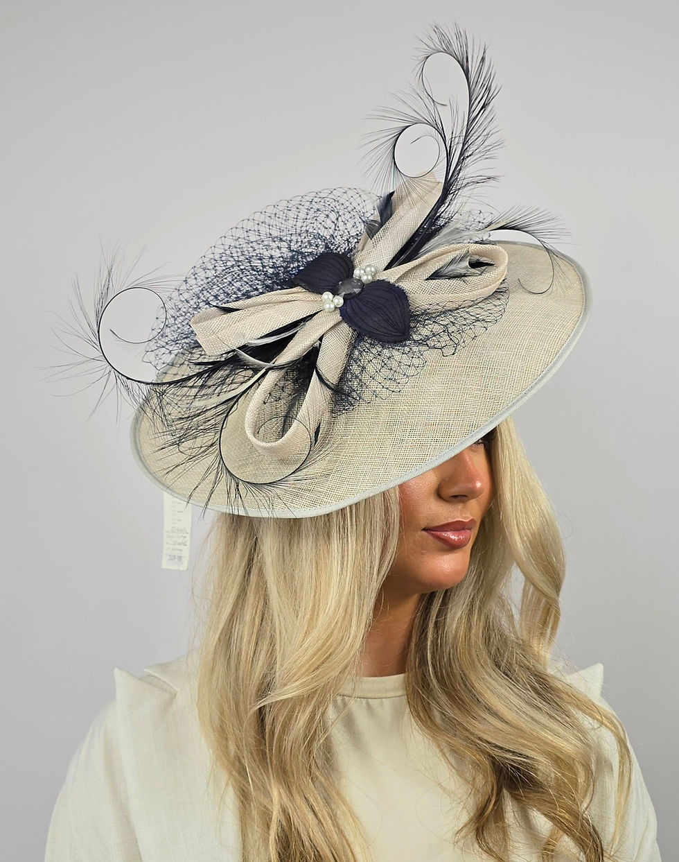 Thumbnail: Blue & Cream Exclusive Hat on a band by Snoxwell & Gwyneth 280725