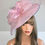 Thumbnail: Pink sinamay Hatinator Hat with mesh on a band 090925