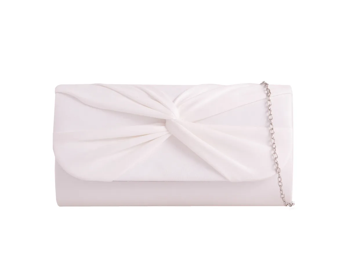 White suede Bag with chain strap 030723