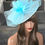 Thumbnail: Aqua sinamay hat with mesh on a band 090925