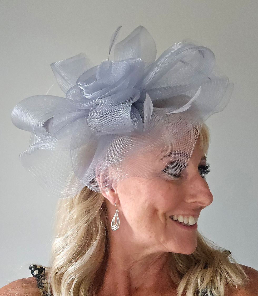 Thumbnail: Pewter Fascinator on a band 27193