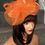 Thumbnail: Orange Crin Fascinator hatinator on a band with diamante 271022