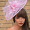Thumbnail: Pink mesh Fascinator with satin trim & diamante  080525