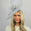 Thumbnail: Silver mesh Fascinator  on a band with feathers & sparkle 280725