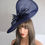 Thumbnail: Large Navy Blue mesh Fascinator Hatinator on a band 150326