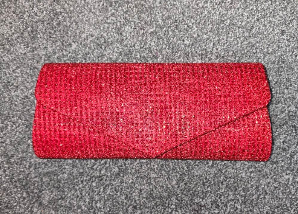Red shimmer clutch Bag with strap 333565
