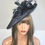 Thumbnail: Dark Blue Sinamay Hatinator Hat on a band 007898
