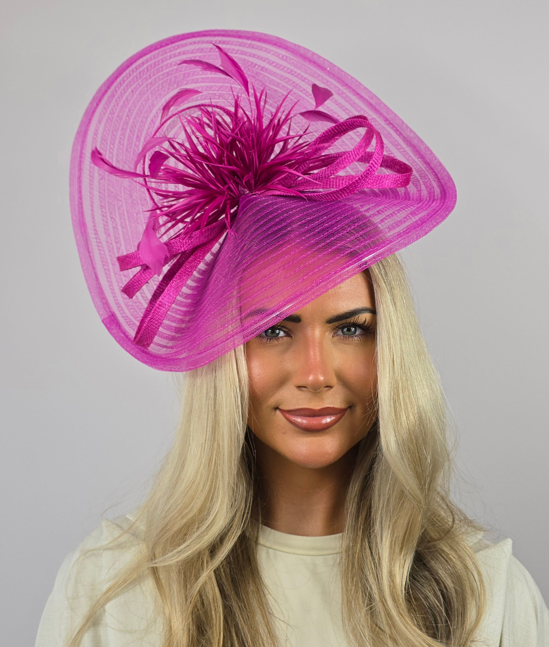 Hot Pink mesh Fascinator 270725