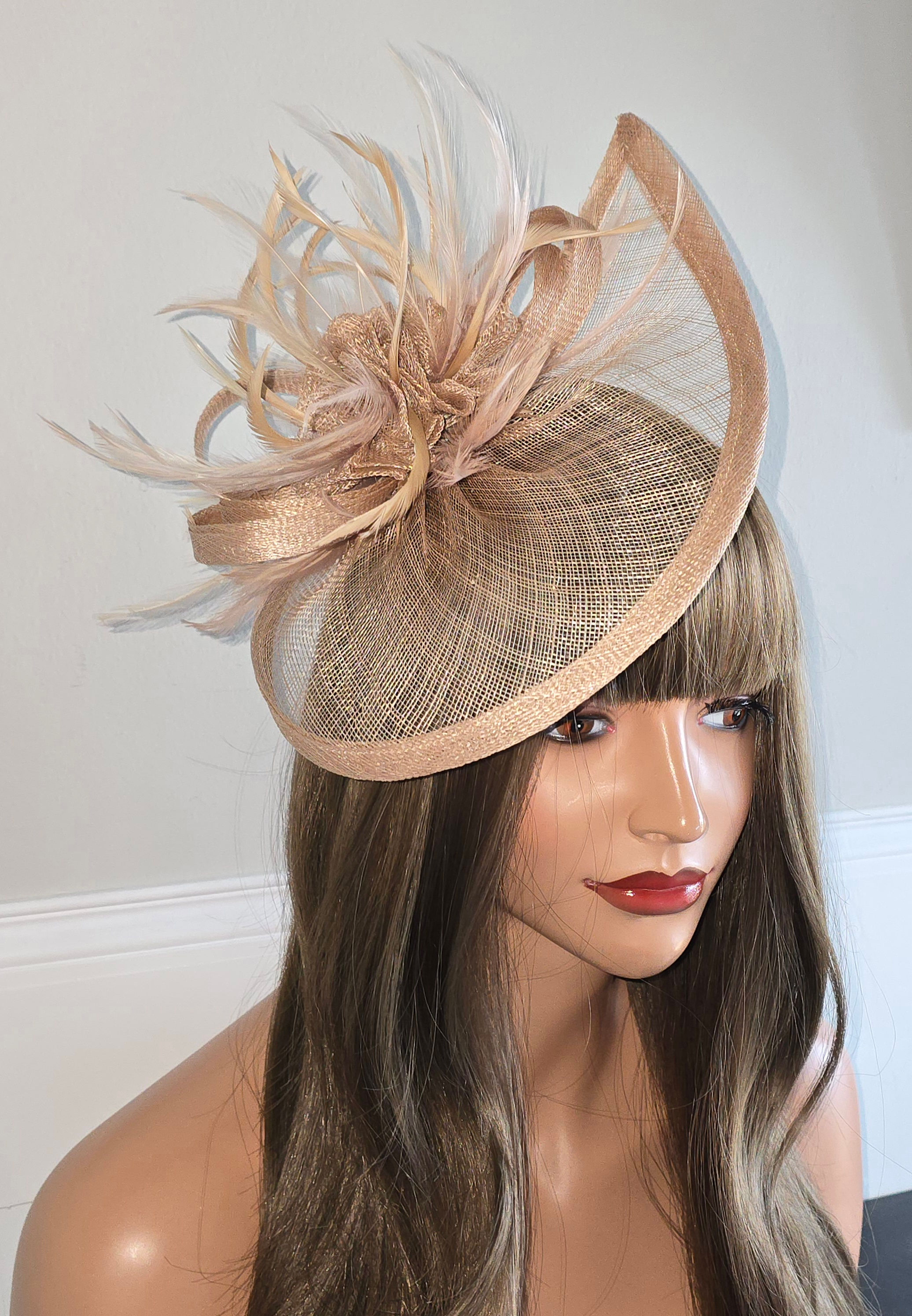 Nude upturned Fascinator on a band 310925