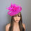 Thumbnail: Hot Pink Sinamay & mesh Fascinator Hat on a band with diamante 150523