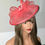 Thumbnail: Coral mesh Fascinator on a band 130326