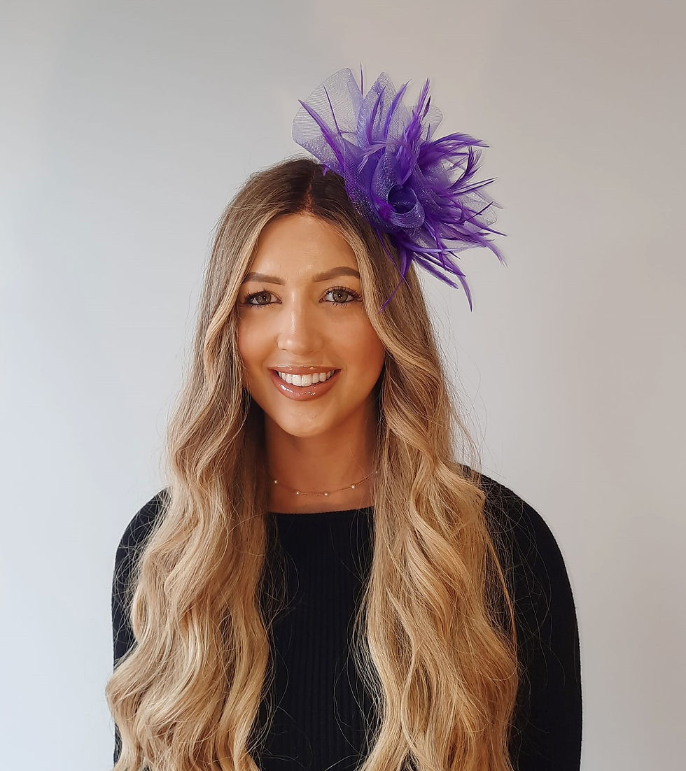 Thumbnail: Mesh Fascinator with Feathers on a band 030923