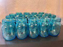 Small Mason Jar Blue Glass