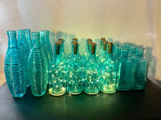 Fairy lights blue glass