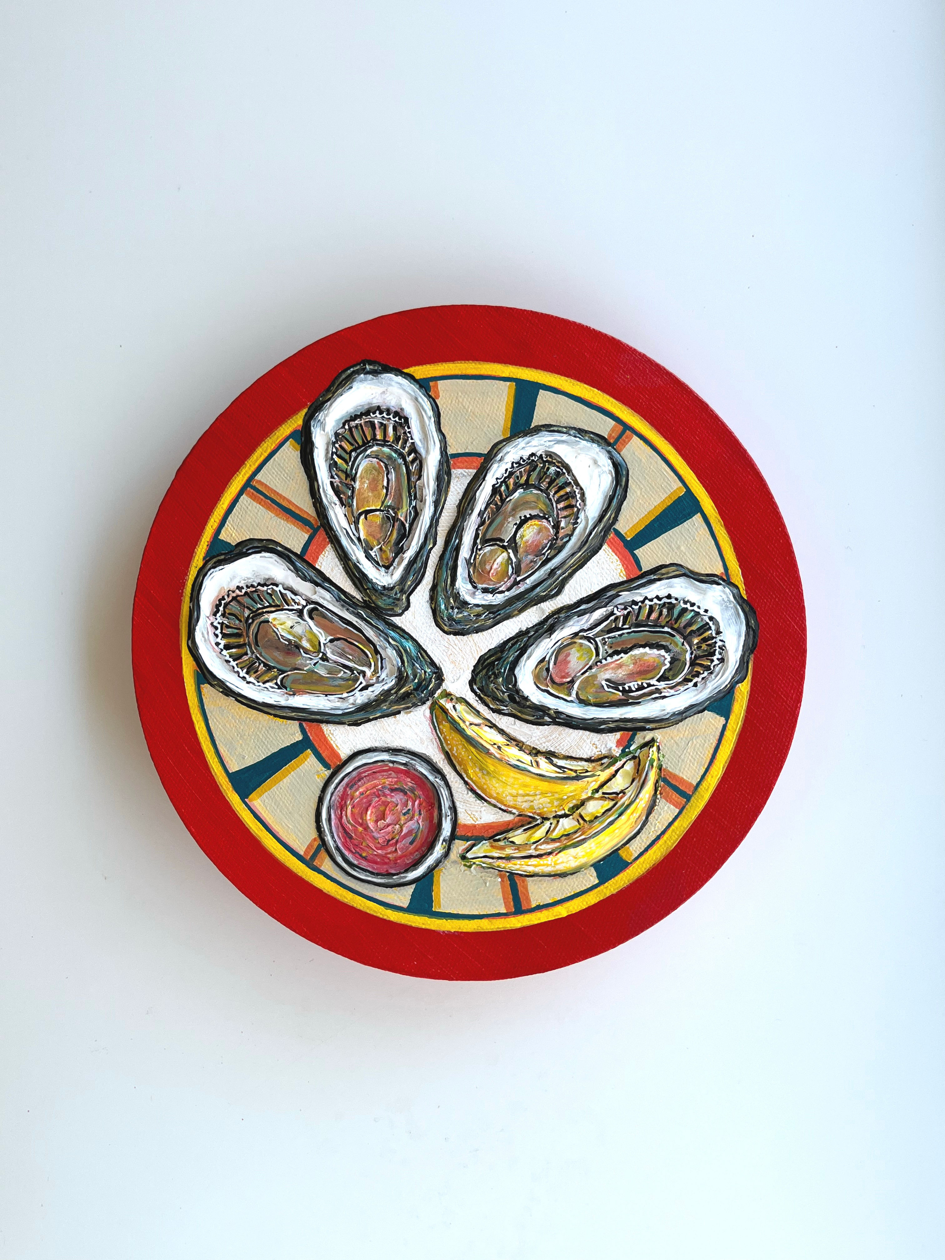 Oyster Tray #25 - Small Red - Original Artwork