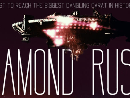 Spaceship on the cover of Jon Lymon novel The Diamond Rush