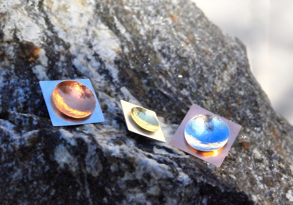 Thumbnail: Geo brooch, silver and copper