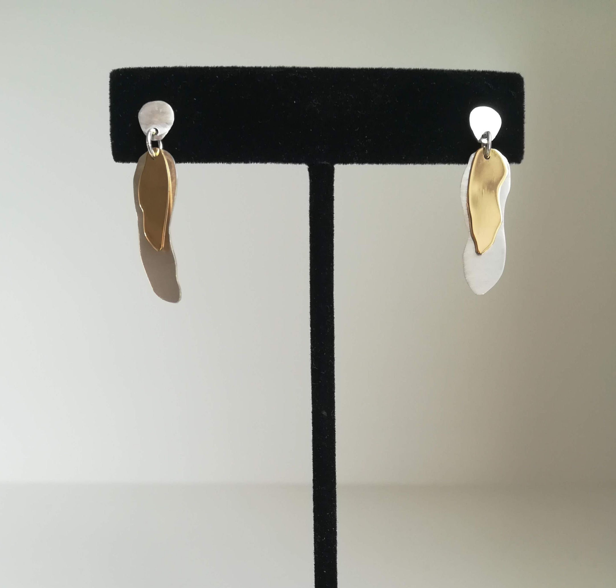 Ninon earrings, silver and gold