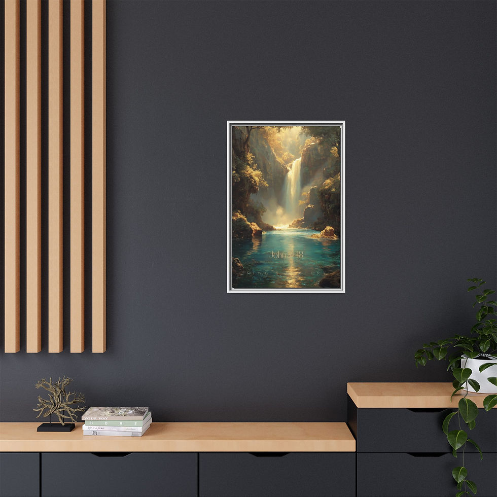 Thumbnail: JOHN 7:38 (Verses Collection) - Framed Canvas - 3 color choices - 6 size choices