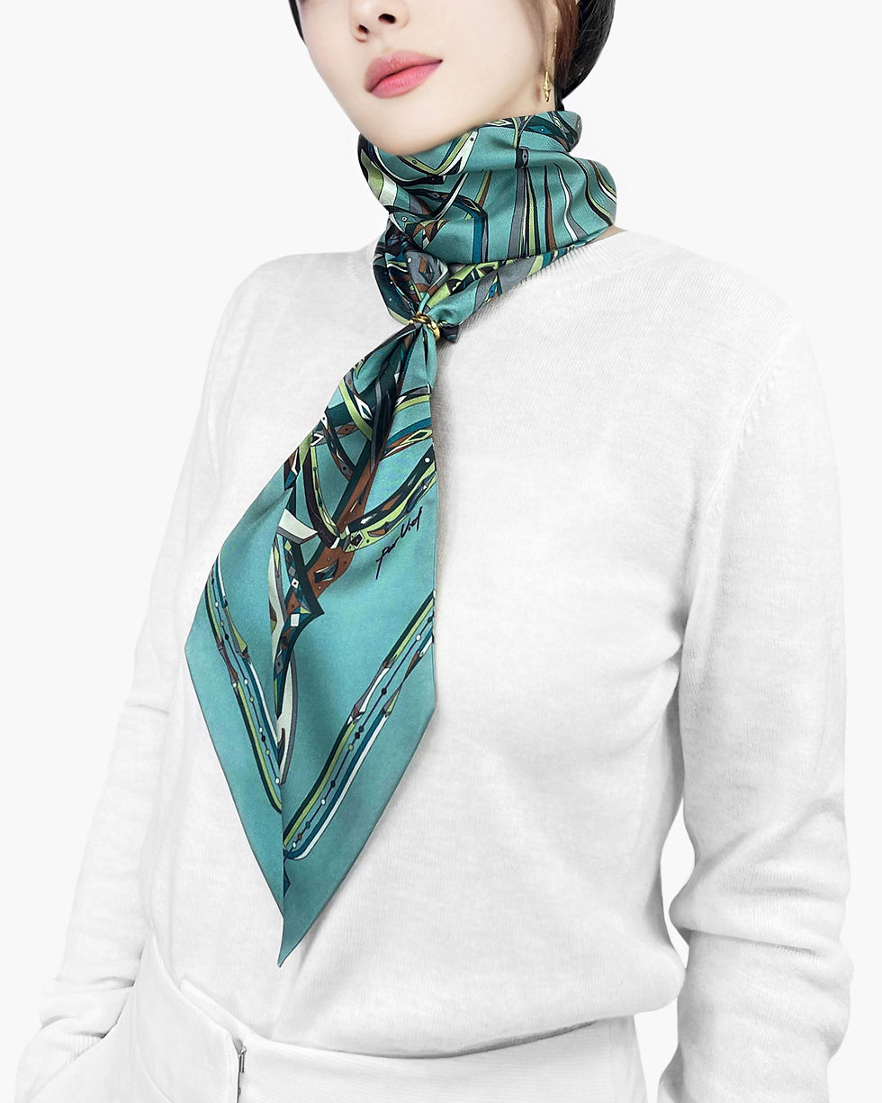 Thumbnail: Coral Green, Silk Twill Grand Ruban