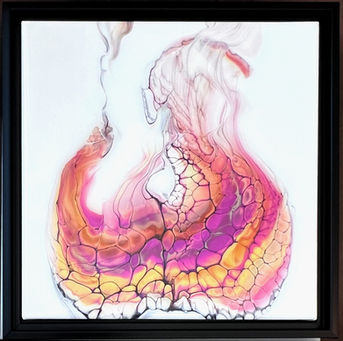 Mon coeur est en feu - Framed 12"x12" Canvas