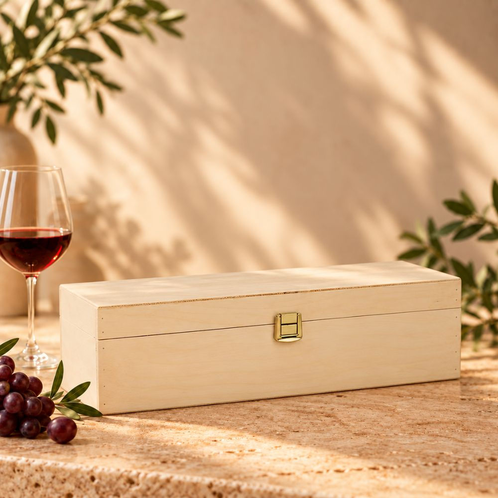 Hinged Lid Wine Box