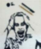 Luca Marchini's drawing illustrating Jared Leto's Joker